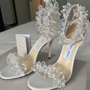 Jimmy Choo Maisel Crystal Ankle-Cuff Sandals